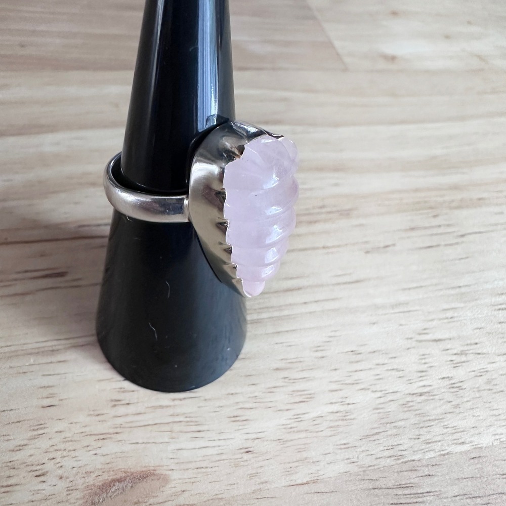 Sterling Silver‎ Rose Quartz Arrowhead Ring Size 6 Southwestern Statement - Picture 3 of 10
